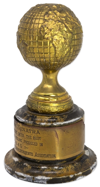 Frank Sinatra 1945 Golden Globe Award for ''The House I Live In'' That Promoted Jewish Tolerance -- The Only Major Award Won by Frank Sinatra to Appear at Auction